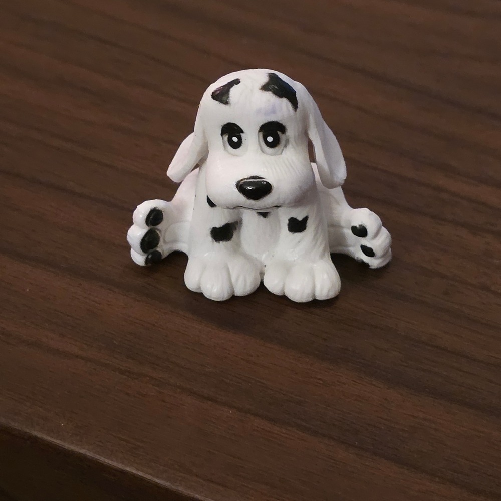 Vintage 1984 Pound Puppies Dalmatian Miniature Figurine Spotted Dog Toy PVC